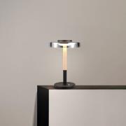 Trio Lighting LED-bordslampa Celeste krom/trä 35 cm glas/metall Touchd...