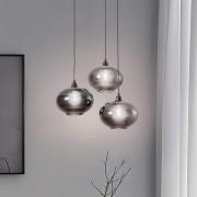 Opviq Hänglampa Smoked 051 3 lampor rondelglas Ø27cm