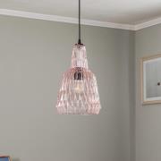 Lindby taklampa Belarion, rosa, 1-ljus, glas, Ø 23 cm