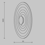 Maytoni LED-vägglampa Nami, grön-beige, Ø 40 cm, aluminium