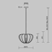 Maytoni hänglampa Cambio, vit, Ø 47,5 cm, filt, E27
