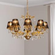 ONLI Ljuskrona Karen 8 lampor guld/svart