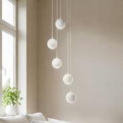 HELAM Midway hänglampa, 5 lampor, rund, sandfärgad, GU10