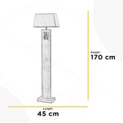 ONLI Golvlampa Miriel, höjd 170 cm, textil, trä