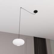 EMIBIG LIGHTING Hänglampa Origo, Ø 30 cm, opal/svart, decentraliserad,...