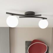 EMIBIG LIGHTING OPUS taklampa, längd 60 cm, opal/svart, glas, 2 lampor...