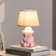 ONLI Bordslampa Monkey, rosa, keramik, 28 cm hög, E14
