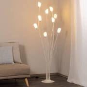 Jupiter Gloriosa golvlampa, creme, glas, 9 lampor