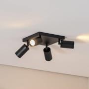 Argon Takspotlight Sado, svart, stål, justerbar, 4 lampor