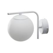 Domiluce Aurora vägglampa, vit, glas, 17 cm hög, klot, E14