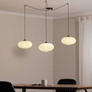 EMIBIG LIGHTING Hänglampa Origo, opal/svart, decentraliserad, glas, 3 ...