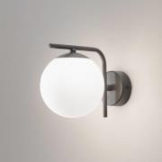 Domiluce Aurora vägglampa, svart, glas, 17 cm hög, klot, E14