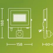 Philips utomhus LED-spot Lois UE Sensor, 14 W, 3 000 K IP65