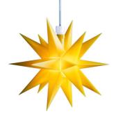 STERNTALER LED-stjärna, gul, 18 taggar, Ø 16 cm IP44 batteri