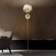 OLEV LED-golvlampa TERRA&LUNA, brun, metall/glas 184 cm 927