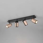 Trio Lighting Takspotlight Gillan, coffee, 4 lampor, metall, GU10