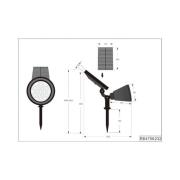 Reality Leuchten LED-solcellspotlight Festival, svart matt, RGB, senso...