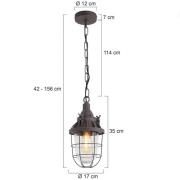 Steinhauer Hänglampa Ebbe, brun, metall, glas, E27