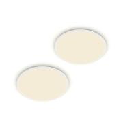 Philips LED-taklampa SuperSlim 2-pack IP44 Ø 25 cm 4 000 K