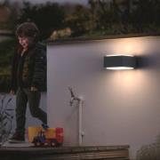 Philips utomhusvägglampa Hedgehog, antracit, 2-pack