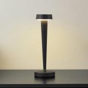 Lucande LED-batteridrivna ljusstake Lea, vas, mörkbrun, 28 cm
