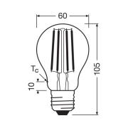 OSRAM traditionell glödlampa E27 5W filament 2,700K 1055lm 2-pack