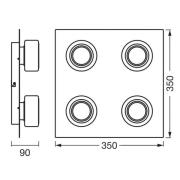 LEDVANCE LED-taklampa Orbis Flame, krom, 4 lampor, IP44