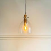 Dyberg Larsen Pendellampa Bistro, Ø 25 cm, transparent, glas