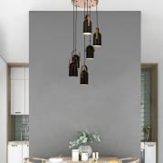 Avonni Esra hänglampa, svart, Ø 40 cm, metall, 6 lampor