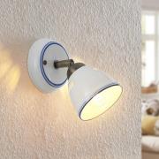 Lindby spot Eneas, höjd 16 cm, vit, 1 lampa, keramik