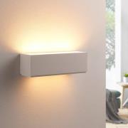 Lindby Lidby vägglampa Benno, 29 cm, gips, vit, kantig, G9