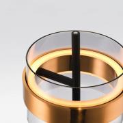 Brilliant LED-bordslampa Inside, mässingsfärgad/rökgrå, höjd 49 cm