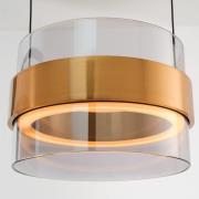 Brilliant LED-hänglampa Inside mässingsfärgad/rökgrå, längd 105 cm