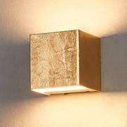 Lindby LED-vägglampa Quentin, 9 cm bred, guldfärgad, metall