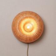 GOOD & MOJO Vägglampa Barbados, natur Ø 35 cm Bambus Stickkontakt