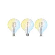 LUUMR Smart LED Filament set om 3 E27 G125 7W klar Tuya