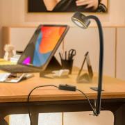 Lindby klämlampa Jyla, svart, 4 000 K, GX53