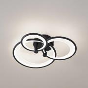 Lindby LED-taklampa Sorma, svart, CCT, dimbar