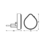 OSRAM LED-uttagsnattlampa LUNETTA RAINDROP, sensor, dimbar