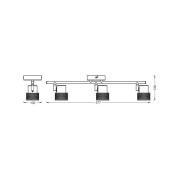 OSRAM takspotlight CORK, svart, 3 spots GU10-LED 927 dimbar