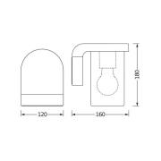 OSRAM utomhusvägglampa ENDURA CLASSIC CASCADE, glas, bärnstensfärgad, ...