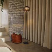 OSRAM golvlampa BALL, brun, höjd 160 cm, wellpapp, E27