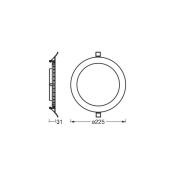 OSRAM LED-takinbyggnadslampa SLIM, Ø 23 cm, 3 000 K, vit