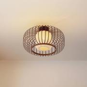 Lindby taklampa Davella, Ø 50 cm,  bambu, textil