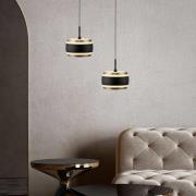 PURE LED-hänglampa Falling Rings, svart, Ø 13 cm, CCT