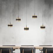 PURE LED-hänglampa Falling Rings svart längd 101 cm 5 lampor