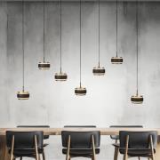 PURE LED-hänglampa Falling Rings svart längd 132 cm 7 lampor