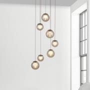 PURE LED-hänglampa Popup, brons/bärnsten Ø 40 cm, 7 lampor