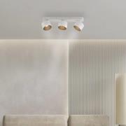 PURE LED-takspotlight Cup, vit, längd 56 cm, metall, 3 lampor