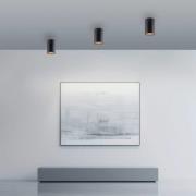 PURE LED-badrumstaklampa Point, svart Ø 6 cm, metall, IP44